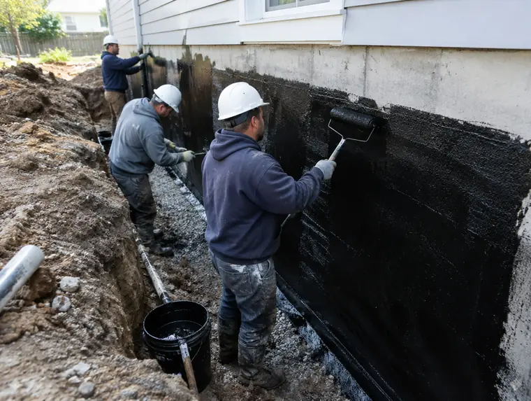 Waterproofing work on a home